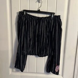 Navy blue off the shoulder top